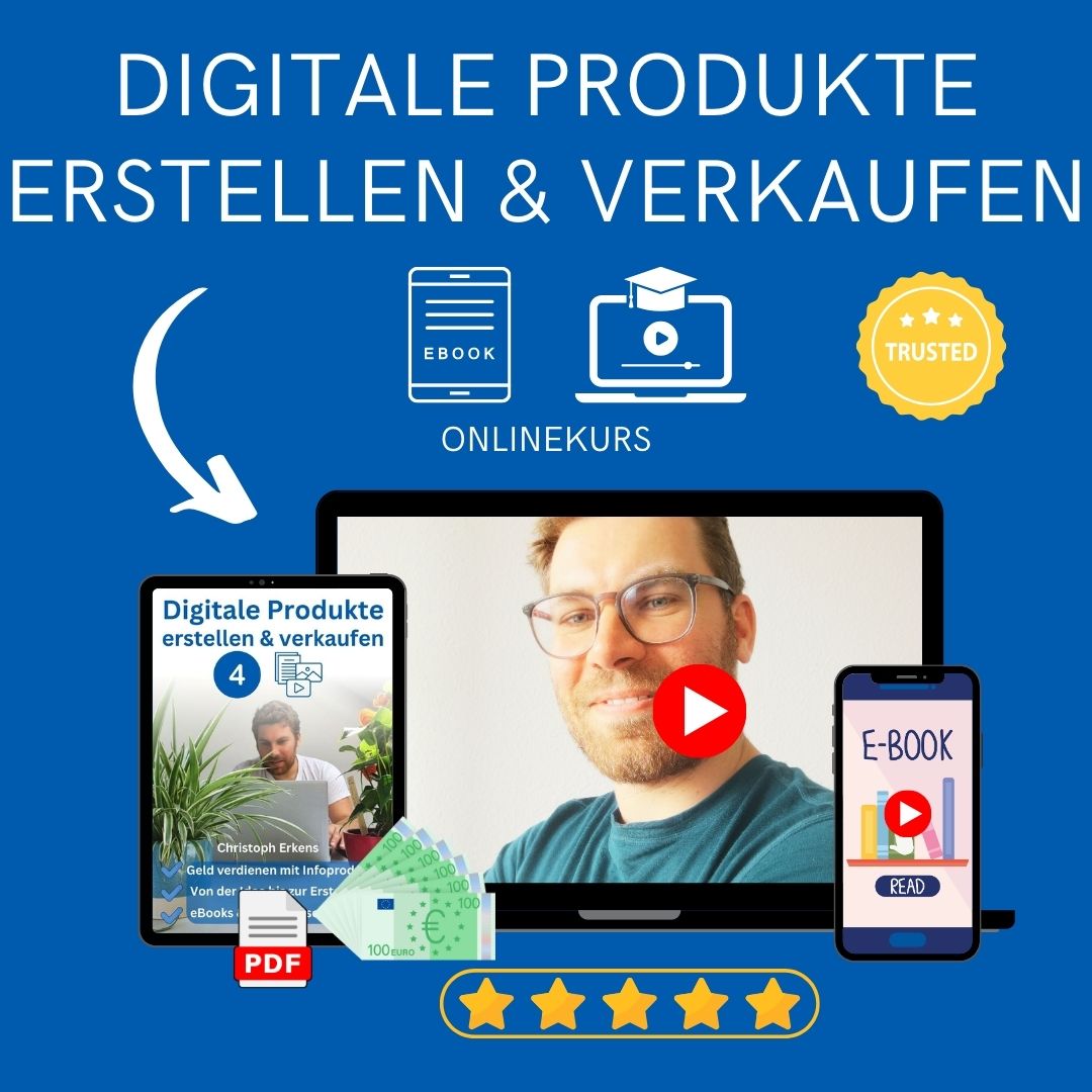Digitale Produkte erstellen Onlinekurs Banner quadrat